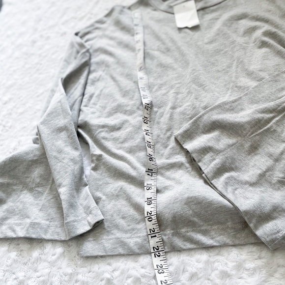 NWT-LUSH Grey Open Square Tie Back Wide Sleeve Top - Picture 11 of 12